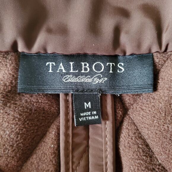 Talbots Women's Brown Diamond Quilted Button Up Vest Size M - Picture 6 of 7